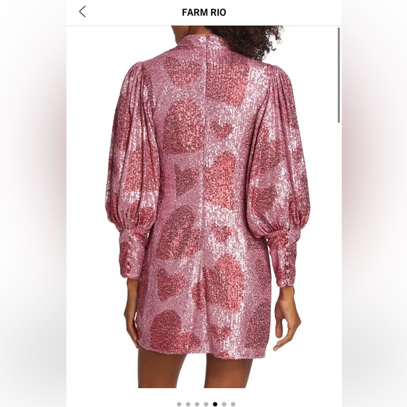 Farm Rio Heart Sequined Minidress Size XS - Picture 7 of 8